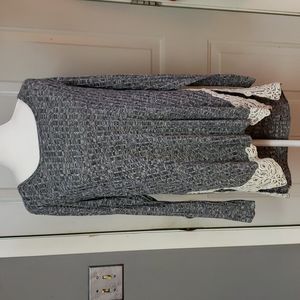Maurices Gray and Cream Sweater